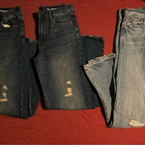 GAP Kids Distressed Denim Jeans - Dark and Light Blue 3 pairs